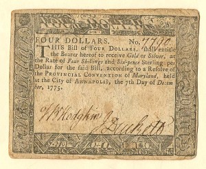 Colonial Currency - FR MD-88 - Dec. 7, 1775 - Paper Money